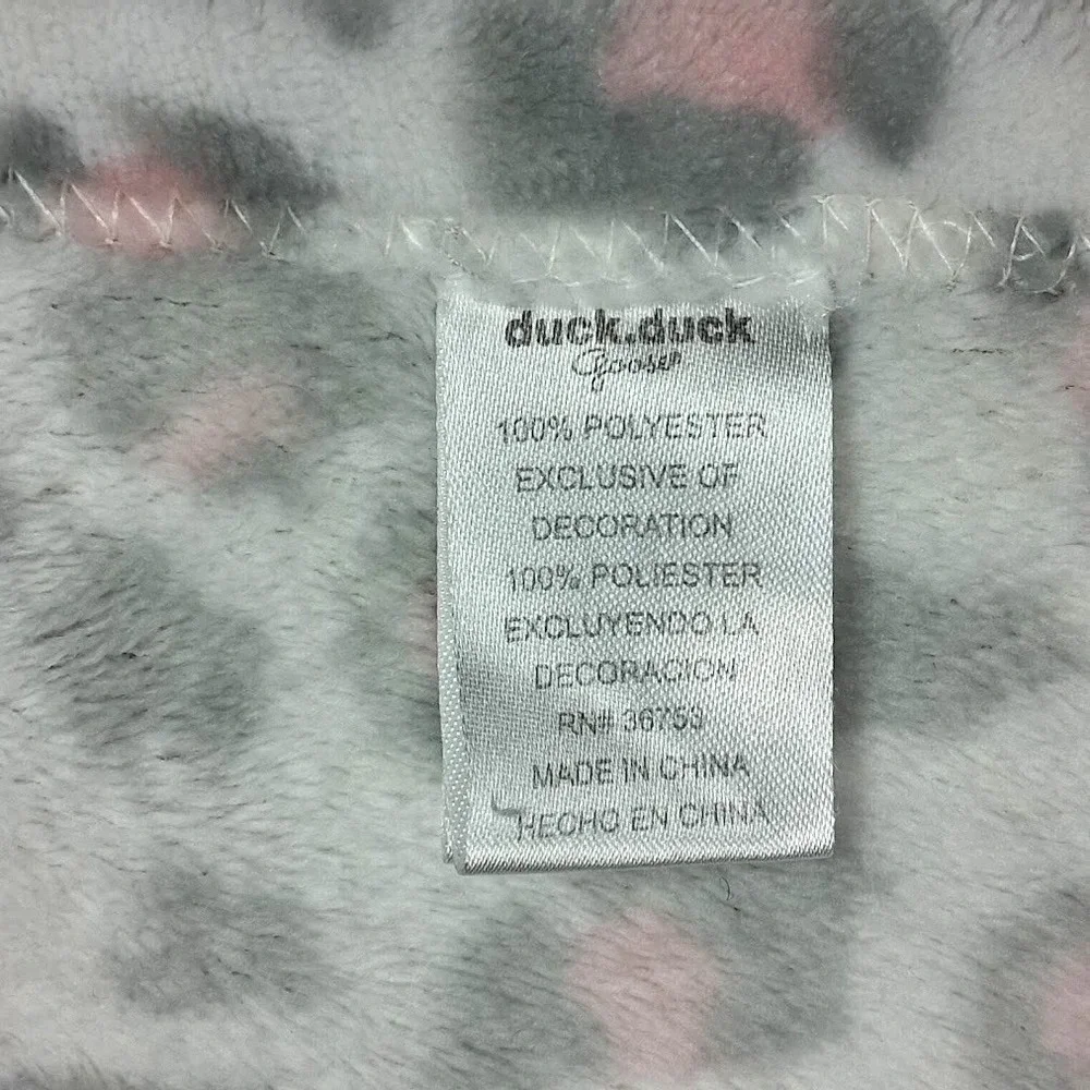 Duck Goose White Gray Pink Leopard Cheetah Print Baby Blanket Soft Fleece Lovey